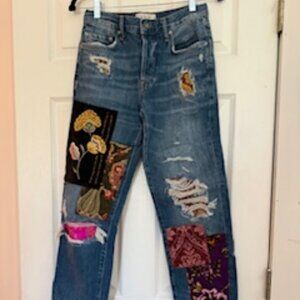 Free People Jeans Patchwork sz 24